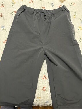 Shop Peche never worn  Elastic-Waist Casual Pants Charcoal Gray